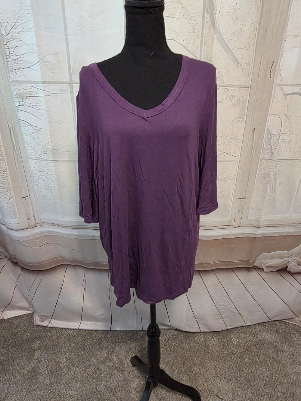 Kohl's Purple V-Neck Tunic Top